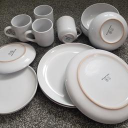 Very little use all in good condition. The set includes 4 cups, 3 large plates, 3 small plates and 3 dishes. Any questions please don't hesitate to ask