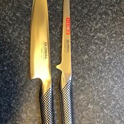 2 brand new global knifes , These are extremely sharp and retail for over a hundred pounds each . Collection Sheffield/ over 18s only 
Will except £35 each or I’ll do them both for £60