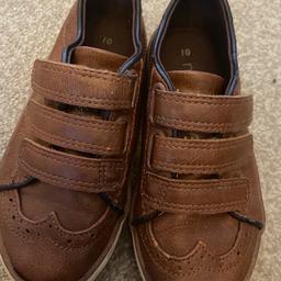 Next brown/tan brogues with Velcro fasten- size 10 younger boys. Good condition , collection only, quick sale please