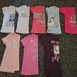 girls 8-9 bundle 
22 items
long and short sleeved tshirts 
2 dresses
tracksuit (top is 9-10)
3/4 white leggings
1 set of unicorn pjs
random pj tops and bottom
