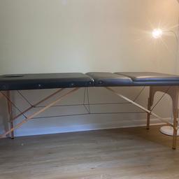 Black leather massage / beauty bed with height-adjustable part folds into suitcase style carrier; only used a handful of times with minimal sign of wear on corner

Happy to deliver around London area SE19 and SE25 otherwise collection.