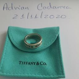 In good condition Tiffany&Co. Tiffany Atlas ring, size 6 1/2. Pouch only. Trusted seller, see my selling profile for more Tiffany&Co. items, thank you.
