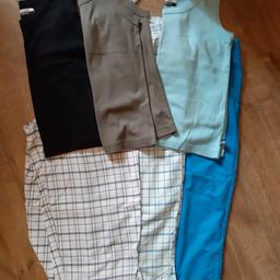 3pairs cropped trousers Size 12
3 vest tops 12-14
from smoke and pet free home collection oakworth or keighley centre
