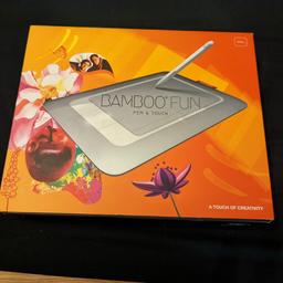 Wacom drawing tablet comes boxed with all accessories. Included dual tip stylus. Great for student artists etc. May need updated drivers. Used once and kept in box. Needs gone and no returns. Will consider posting at buyers cost.