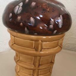 Ice cream design biscuit barrel. See last pic for details .
Lovely decoration for kitchen or lounge
Collection only thanks