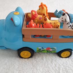 Kiddieland Happy Hippo And Friends Animals 
In used and working condition.

Contents: Play Hippo Safari Truck

Push the hippo to see her mouth move!

Carry the 5 safari animals in the truck

Play fun music, engine and horn sounds

Hear each animal makes its own sound

Please check my other listings.