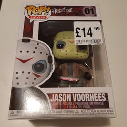 Brand new Jason Voorhees (Friday 13th) pop figure - box never opened. RRP £14.99. Can post for additional cost if required.
