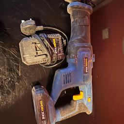 Cordless reciprocating saw with battery and charger. 
Good condition and works well

The price is fixed NO OFFERS.