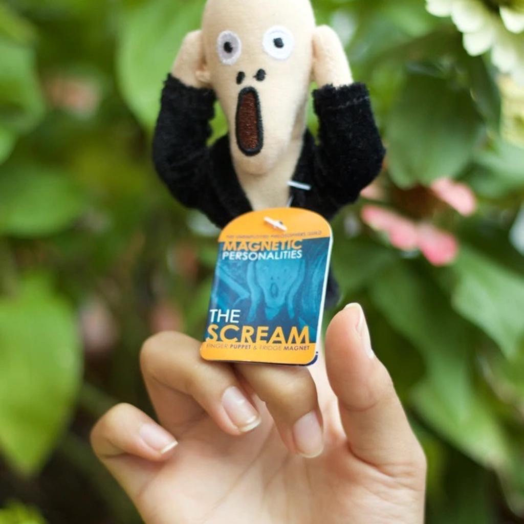 Munch Scream Finger Puppet and Magnet
By the Unemployed Philosophers Guild
Brand new with tag

10+ available

Collection from WR9 or can post for extra
Card payment on collection available