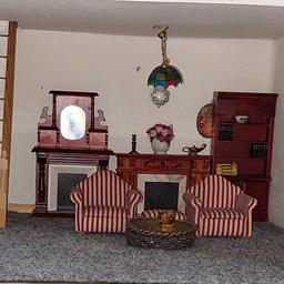 Fireplaces, chairs bookcase and ornaments  everything included on the picture. Please take a look at my other listings, I will combine postage if more than one item is bought.