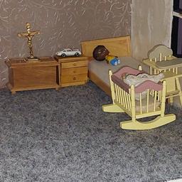 Everything included on the picture matching cot & highchair.Single bed and matching draws.