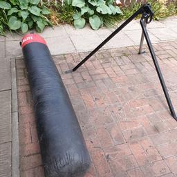 gym blitz punch kickboxing 6 foot bag & bracket slight damage easy repair for someone who knows outdoor or indoor heavy duty wall bracket please see pictures can deliver local for a small fee phone or texet can sell separately 
07933786032