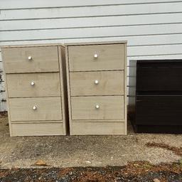 I have 2 of the light coloured with 3 drawer and one of dark ones (IKEA) with 2 drawers

the light ones are in very good condition and the dark one has some minor damage - all drawers work well

can sell all together or separately

£25 for all 3 or £10 each for the 3 drawer and £6 for the 2 drawer

collection from Romford rm3