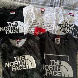 5 north face T-shirts. All used but it good condition. Size Large junior. £25 for the 5.