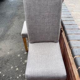 6 Grey dining chairs, recently reupholstered
Collection only DY9