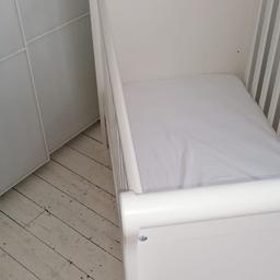 White cot and brand new mattress