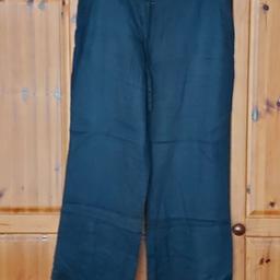 navy linen trousers size 16reg. by TU