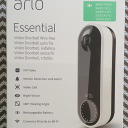 Brand new & sealed Alro Essential wireless Video Doorbell
Received as a gift, but already have a similar unit installed.
Can work off the included battery so no need for wiring (option is available if you prefer). Simple setup & subscription optional.

HD video 
Alerts 
Rechargeable battery 
Connects to WiFi 
May need an optional chime to be heard in the house or can connect to Google or Alexa device 

Can post at cost