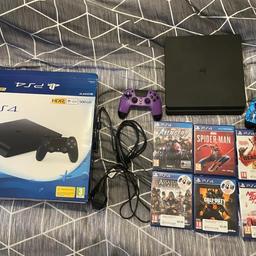 PS4 Slim 500GB in really good condition selling due to upgrade, comes with box, 2 controllers one wired one wireless, 6 games!!!

£185!!!