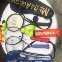 Rackets are in good condition

All strings are to good tension
• Slazenger Henman 27
• HEAD 
• MEGAAGE.COM