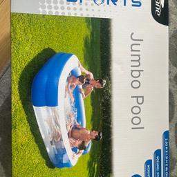 Brand new, never opened jumbo pool. Measurements in the picture.