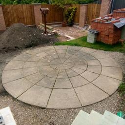 this millstone is about 3.9 metres in diameter but can be made smaller by removing outer circle. it is all dressed ready for collection.