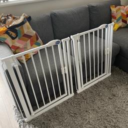 Hi there

For sale, X2 baby gates

These gates are in perfect working order and work great. Self close behind you without too much of a force clips in easy.
Fits gaps 68.5cm - 75cm.
Comes with all fittings.

Collection from West Dulwich