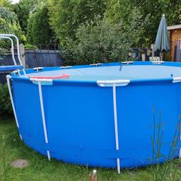 Bestway way steel framed pool with ladder. 
12 ft diameter
without pump
includes cover

used but in great condition. Collection only please from Tamworth.