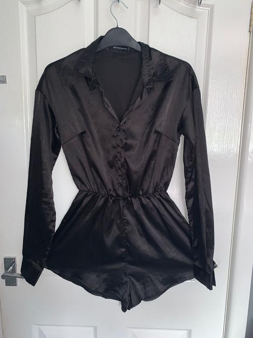 Buy & Sell Greater Manchester Tameside - Photos for Plt Black satin shirt playsuit