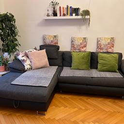 Couch in sehr gutem Zustand, Maße am Bild ersichtlich. Hat Bettfunktion sowie Stauraum.