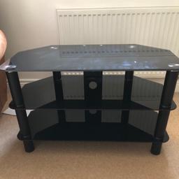 Black glass 3 tier TV Stand In excellent condition