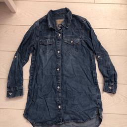 NEXT light denim shirt dress £3 age 8-9 hardly worn you wear with tights or leggings. Can have sleeves up or down