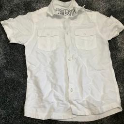 NEXT boy’s white linen shirt, age 11 years. Excellent condition (sorry photo is very creased as been folded away in a case)