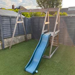 Plum double swing and slide in good condition we have had this for a few years. No longer required. Comes with 3 swings. Buyer to dismantle