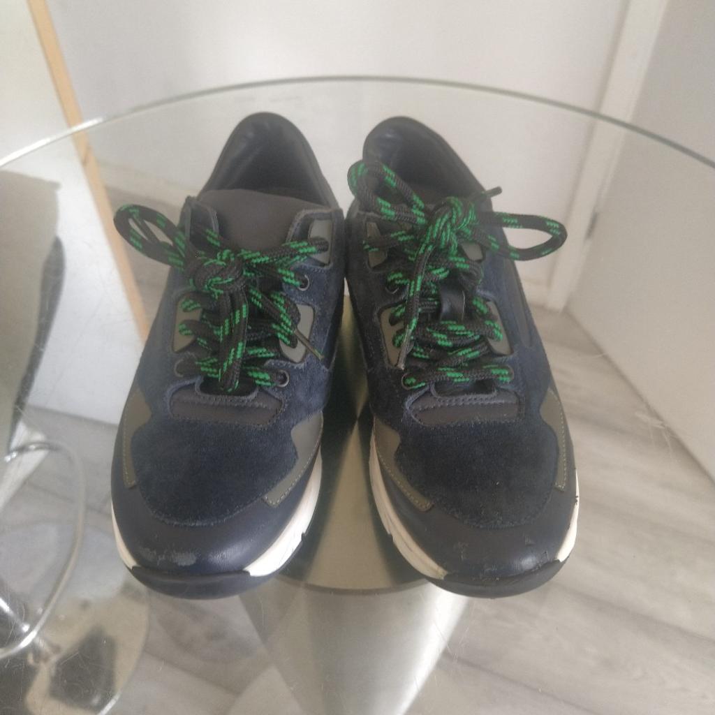 100% genuine,Kids Lanvins, leather and suede,good condition apart from scuffs on front as in pic's, paid 275, selling for 30 because of the scuffs, other than that they are a solid trainer,they can easily be touched up.
