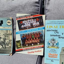 3 vintage Man City programmes
excellent condition
74/75 season
and FA Cup final 1981
and League Cup final 1986