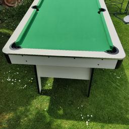 good condition used pool table, cloth could do with an ironing if you're fussy but still fully usable. Sorry but I won't keep it til someday,1 st come 1st served. collection only. viewing is fine beforehand. Too many time wasters  around. Kettering town.