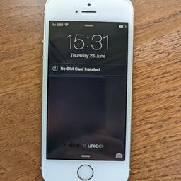 Apple iPhone 5S 32Gb Gold mobile phone - needs an O2 SIM.

In good condition, with no scratches on the screen nor back.

Comes with the phone only, charger and lightning cable

Cash on collection from Kingston, KT2 5FF. I will not post it.