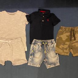 Ralph Lauren Polo bodysuit
Next T-shirts and shorts set
Next camo shorts
Denim shorts
Camo shorts 
12-18 months/1-1.5 years

(Shpock bag 5)