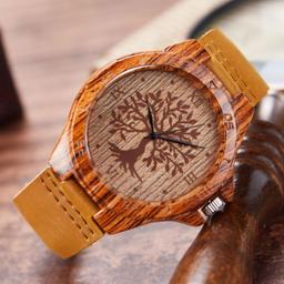 Natural Tree Wood Men's Leather Wristwatch
Brand new