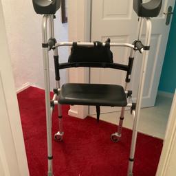 You can change this Walker wheels for fixed legs that are in a bag it has armrests which is perfect for disabled or elderly so they can lean on it instead of lifting it up it folds to put in a car also has a seat so you can have a rest if you need a break 
PICK UP ONLY FROM ECCLESTON WA104EF