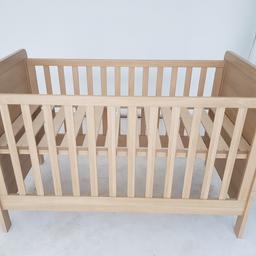 Lovely Mamas & Papas Rialto Cot bed.
3 x sleeping levels and converts to toddler bed.

Used but in good condition. Slight scratch on one side base bar at the bottom of the frame (see pic 4).

I have the Mamas & Papas mattress this can be included for addition cost. Message if your interested in pics & price.

I'm also selling the matching change unit with draws and full wardrobe. Again message if your interested in pictures & prices.

From a smoke & pet free home.