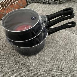 3 saucepans in wrapper - 3 different sizes