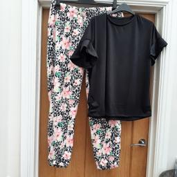womens pjs fleece bottoms cotton top size 16/18 brand new in packaging few available £7 each