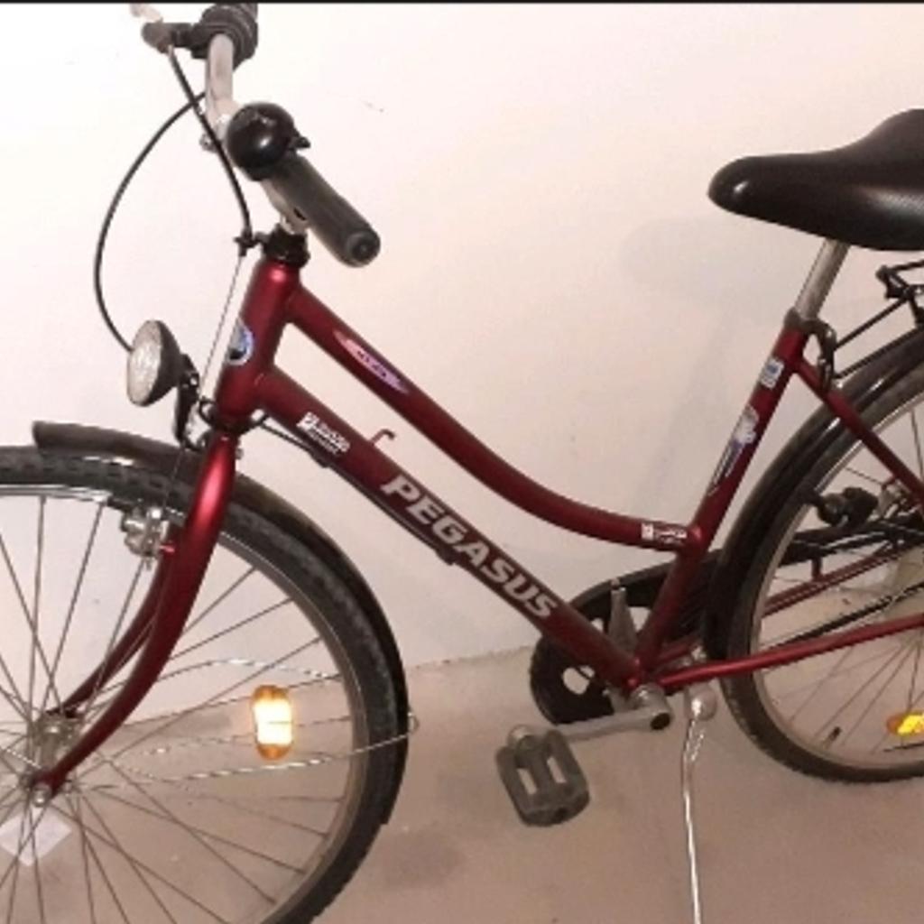 Zu verkaufen ist ein gebrauchtes Fahrrad Pegasus KT-40. Laufradgröße 28 Zoll, Rahmenhöhe 56cm, 21 Gang Kettenschaltung, Schutzbleche, Gepäckträger

⚠️Müsste mit wenig aufwand überholt werden⚠️