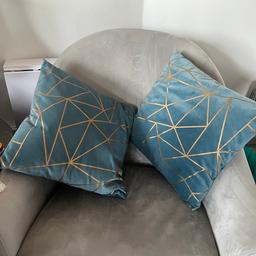 2x teal and gold geometric cushions.
In great condition 
Collection from NW9 5WD.