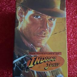 The Adventures of Indiana Jones VHS boxset issued by Lucasfilm in 2000. Includes The Temple of Doom, Raiders of the Lost Ark, and The Last Crusade. All videos play fine and box and cases all in good condition.  As well as free collection from us, we also offer UK postal delivery for £2.99.