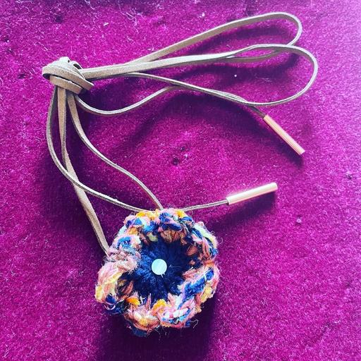 Buy & Sell Dorset Bournemouth, Christchurch and Poole - Photos for Crochet Flower Pin Leather Choker Handmade