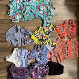 Age 9-10
5 bikinis
One swim top and shorts
One coverup
4 short coverups