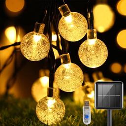 Solar/USB Powered Globe String Lights 50LED 24Ft
-Waterproof
-8 Modes
-Indoor/ Outdoor
-For Patio weddings Christmas
-Warm White
-Energy Class A+++